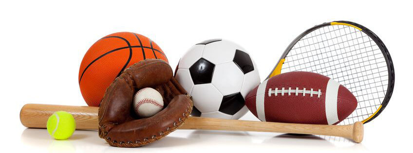 ballons balles batte gant baseball raquette tennis